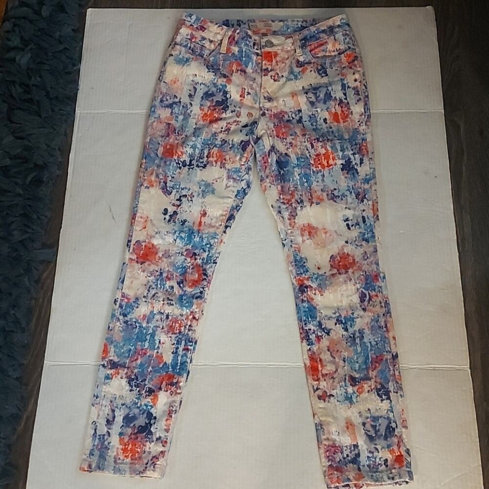 TOPSHOP Moto Leigh Skinny Velvet Floral Jean 26 Dopamine Fairycore Prints Boho - Picture 1 of 9